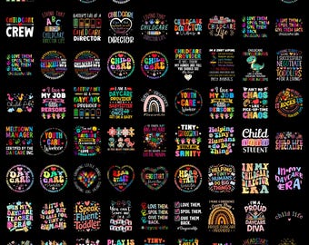 Childcare Life PNG Bundle | Daycare Teacher Designs, Preschool & Kindergarten Graphics, Digital Download