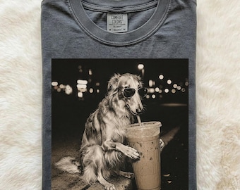 Borzoi Coffee PNG, Elegant Dog Iced Coffee Clipart, Coffee Lover Puppy Sublimation Design, Digital Download PNG Artwork