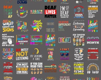 Deaf Awareness PNG Bundle, Sign Language Hands, Hearing Aid (Digital Download)