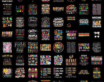 Kindergärtnerin PNG-Bundle: 60+ Sublimationsdesigns (Digitaler Download)
