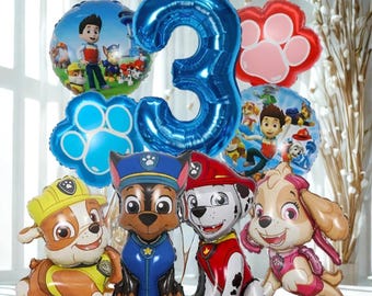Ensemble de ballons en mylar à l'effigie de chiens : décorations pour fête d'anniversaire, 9 pièces