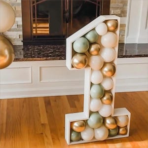 Quadro de Números com Balões em Mosaico | Kit Gigante de Placa de Espuma | Decoração para Festa de Aniversário