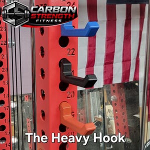 The Heavy Hook - Gym Storage - Rack Hook - MAGNETIC - Carbon Fiber Infused Composite