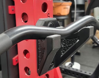 Rack montierte EZ Curl Bar Perch - Standard & Dicke Stangen - Kohlefaser-Verbundstoff - 1 Zoll und 5/8 Zoll Löcher