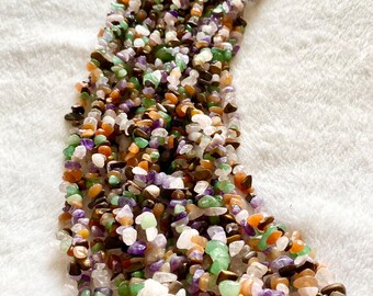 Mixed Crystal Gemstone Chip Beads for Jewelry Making DIY Crafting Supply