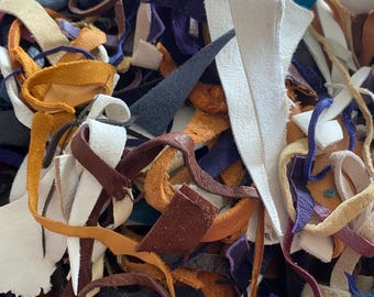 Leather scraps bulk lot, deer leather, DIY craft supply