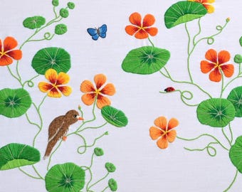 Instrucciones y plantilla para el kit de bordado de capuchina (hazlo tú mismo)