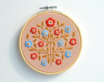 Kit de bordado de flores de primavera y decoración de pared