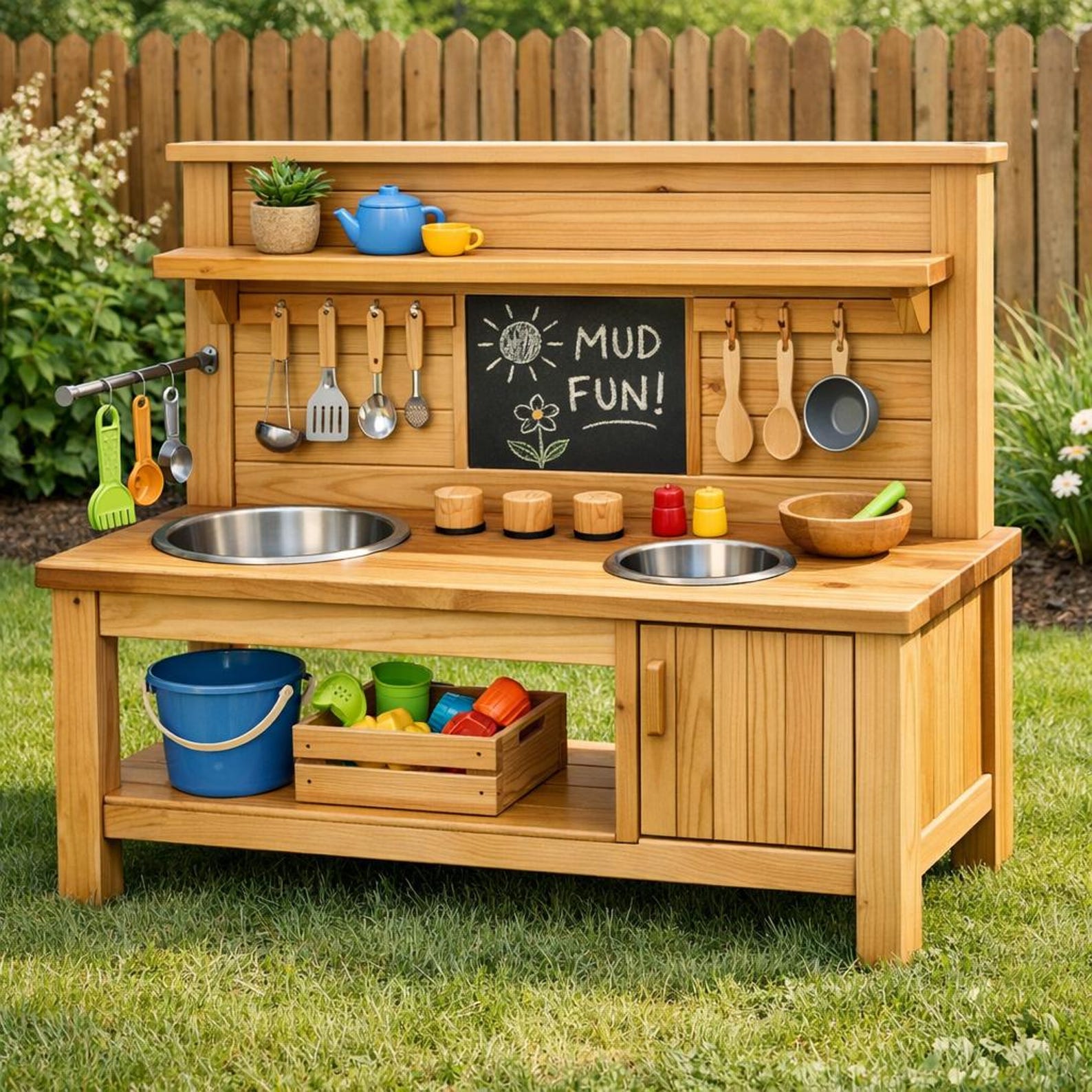 Kids Mud Kitchen Plans | Outdoor Wooden Play Kitchen Build (digital ...