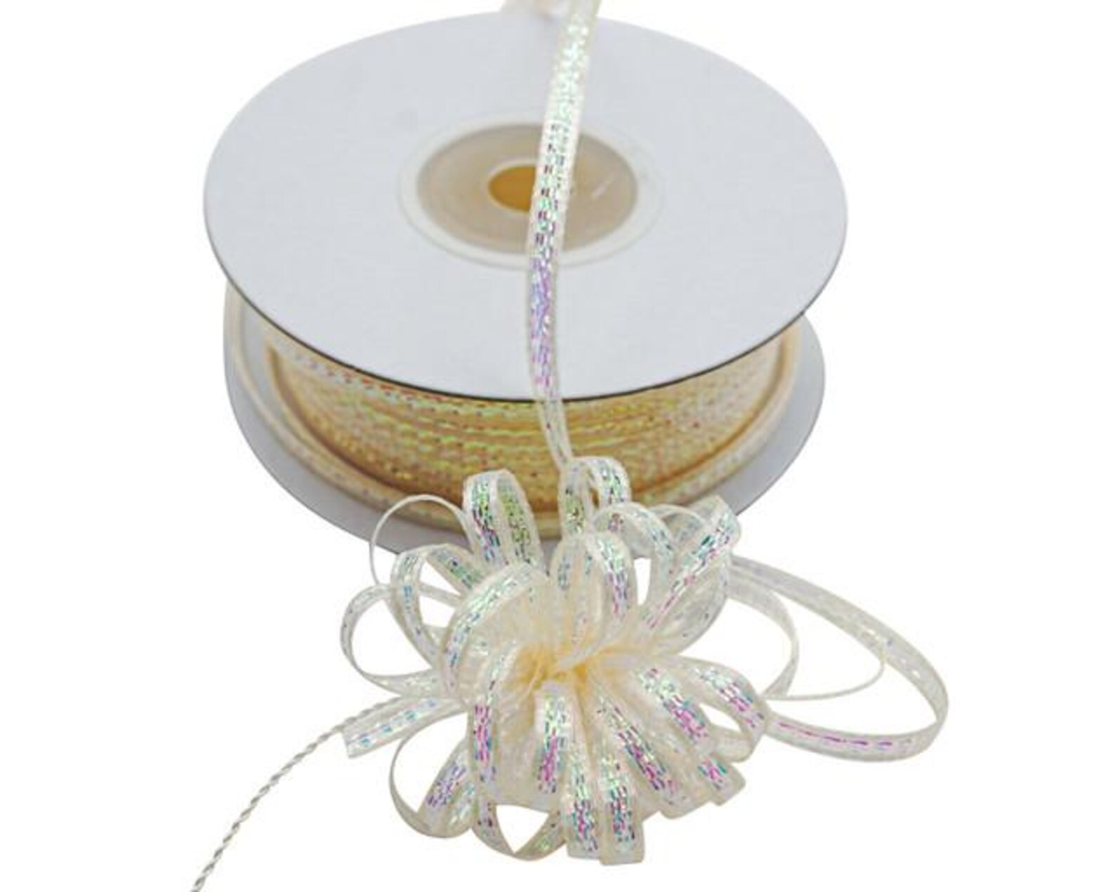 Red Ribbon Pull String Iridescent Pull String Ribbon: 1/8