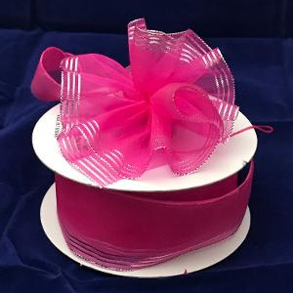 1-1/2" side pull organza ribbon -assorted colors- 25 yd spool- instant rosette- wedding favor ideas- party decor