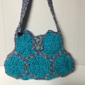 Crochet messenger bag pattern Hexagon tote bag crochet pattern PDF Pattern downloadable crochet pattern crochet tote made with motifs image 1