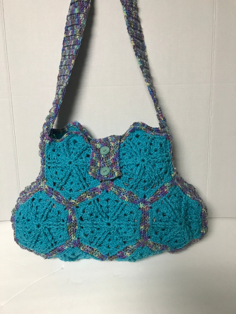 Crochet messenger bag pattern Hexagon tote bag crochet pattern PDF Pattern downloadable crochet pattern crochet tote made with motifs image 1