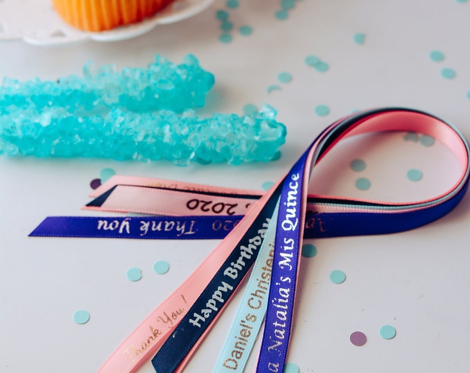 Printed Favor Ribbons Custom Print Ribbons Personalized Ribbons for Favors Imprinted Ribbon