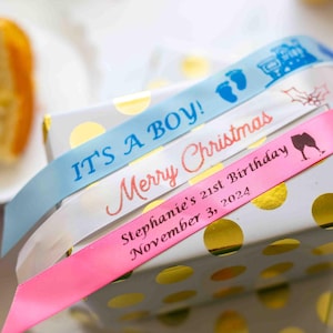 Personalized Favor Ribbons: Custom Printed Party Ribbons (7/8&quot; Wide)