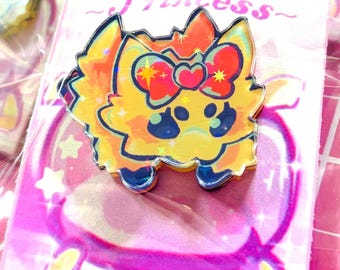 Door prinses geïnspireerde Joltik acryl full-bleed holo pin