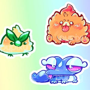 Adesivi in vinile olografici Silly Browt, Pombon, Gecqua / PKMN Wind and Waves