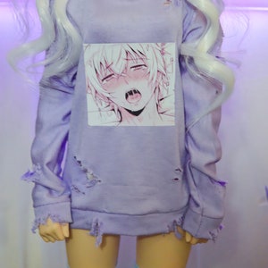 MADE TO ORDER, Purple Ahegao Long Sleeve For Smart Doll, Dollfie Dream, 1/3 Bjd