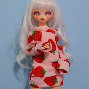 MADE TO ORDER, Strawberry Sweater For Mini Dollfie Dream, 1/4 Bjd