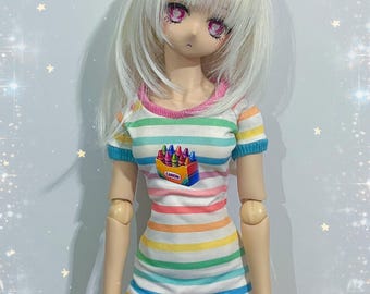 GOTOWA DO WYSYŁKI, Koszula kredkowa dla Dollfie Dream, Smart Doll, 1/3 BJD