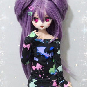 MADE TO ORDER, Rainbow Pastel Bats Dress For Mini Dollfie Dream, 1/4 Bjd