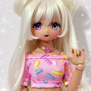 READY TO SHIP, Sprinkles Crop Top For Mini Dollfie Dream, 1/4 Bjd