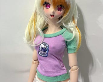 GOTOWE DO WYSYŁKI, Koszulka Grape Soda dla Dollfie Dream, Smart Doll, 1/3 BJD