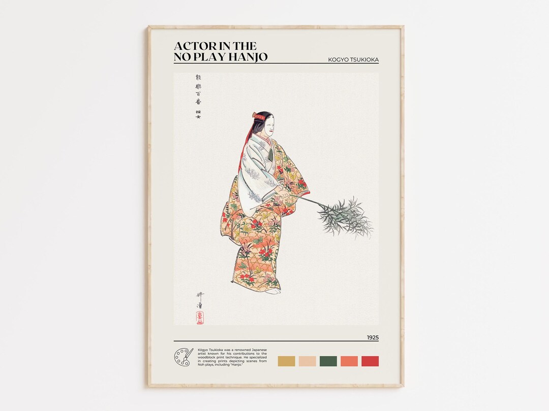 Actor in the No Play Hanjo Print – Kogyo Tsukioka Wall Art Poster ...