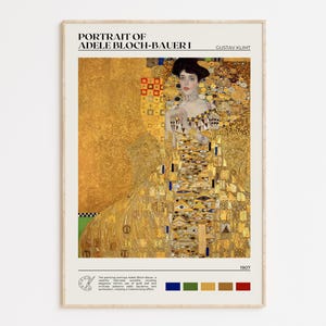 Portrait of Adele Bloch-Bauer I Print – Gustav Klimt Wall Art Poster – Museum Quality Fine Art Reproduction – Art Nouveau Decor