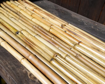 Tutores de jardín de bambú curado de 1 pulgada (paquete de 10)