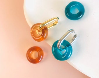 Handblown Czech Glass Earring • Minimalist Style • Colorful • All SEASON Jewelry • Unique Design