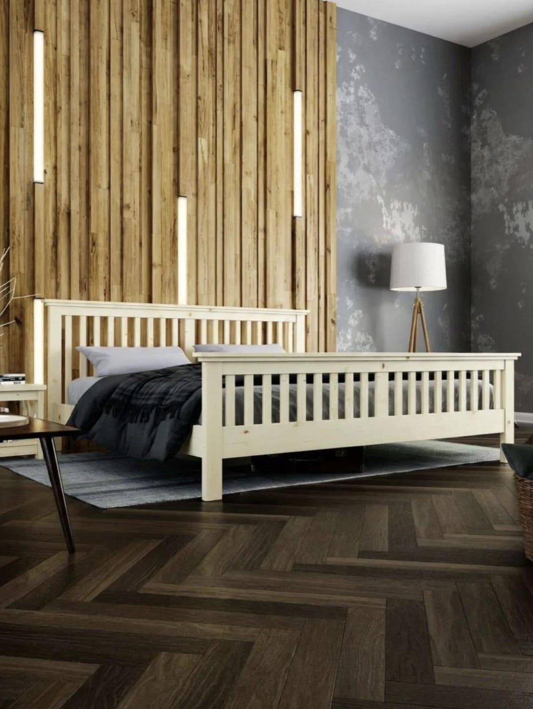 This All-wood Bed is Crafted From Solid Spruce, a Double Wooden Bed. - Etsy