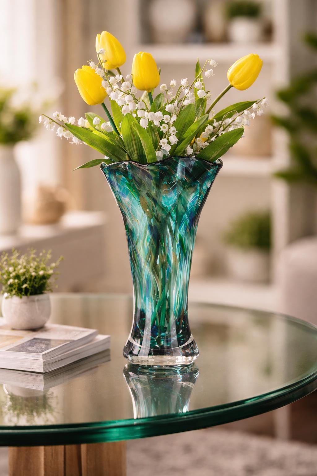 Green glass vase - Etsy 日本