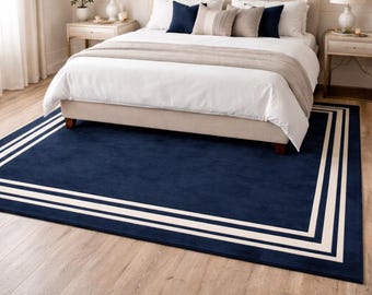 Hand Tufted New Zealand Wool Rug, Modern Abstract Minimalist Carpet, Custom Size Living Room