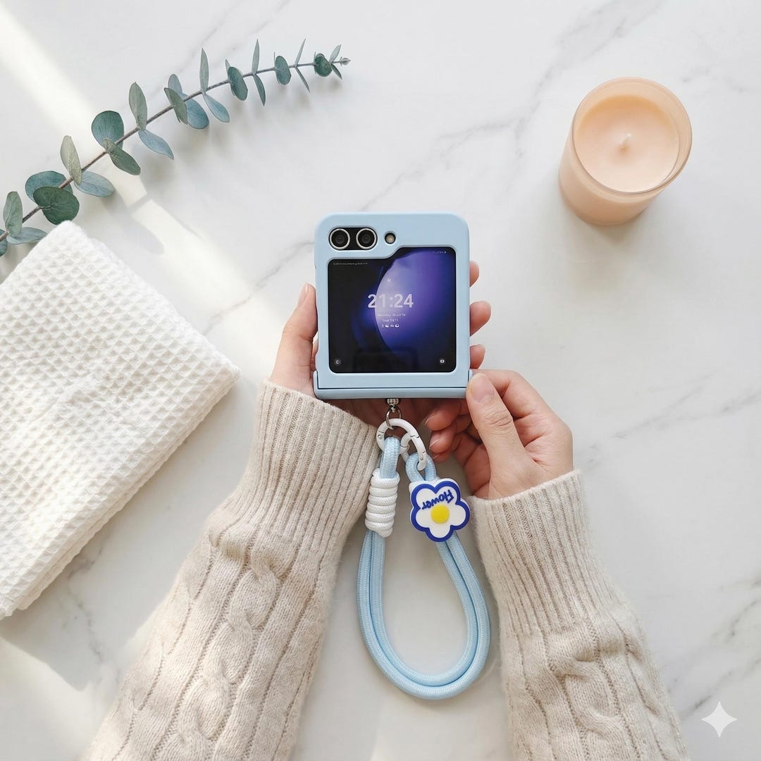 Samsung Ropes Cute Korean Klein Blue Flower Rope Case for Samsung Galaxy Z Flip - Etsy