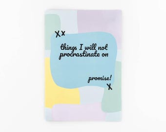 A5 Procrastination Notebook | Motivational Lined Journal | Productivity Planning Notebook | Colourful Desk Stationery | UK Printed