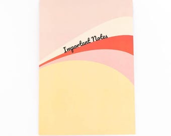 A5 Retro Style Lined Notebook with Bold Red Swoop