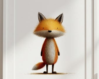 Woodland Fox Wall Art Print | Fox Nursery Decor | Woodland Animals Nursery Wall Art | Kids Room Wall Art | Woodland Nursery Decor