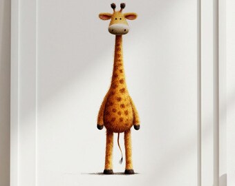 Giraffe Nursery Wall Art | Safari Baby Room Decor | Neutral Modern Minimal Wall Decor | Baby Shower Gift