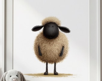 Sheep Nursery Decor | Sheep Wall Art | Farm Animal Nursery Print | Farm Nursery Decor | Farmyard Nursery Art | Kids Room Wall Art