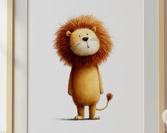 Lion Nursery Wall Art | Safari Baby Room Decor | Neutral Modern Minimal Wall Decor | Kids Room Decor Gift