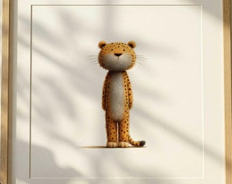 Leopard Nursery Wall Art, Jungle Animal Nursery Decor, Safari Nursery Print, Neutral Baby Room Wall Art, Kids Room Decor