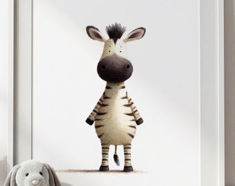 Zebra Nursery Wall Art | Safari Baby Room Decor | Neutral Modern Minimal Wall Decor | Baby Shower Gift