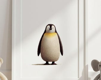 Penguin Nursery Wall Art | Polar Animal Nursery Decor | Arctic Nursery Art | Neutral Baby Room Wall Art | Cute Kids Room Decor