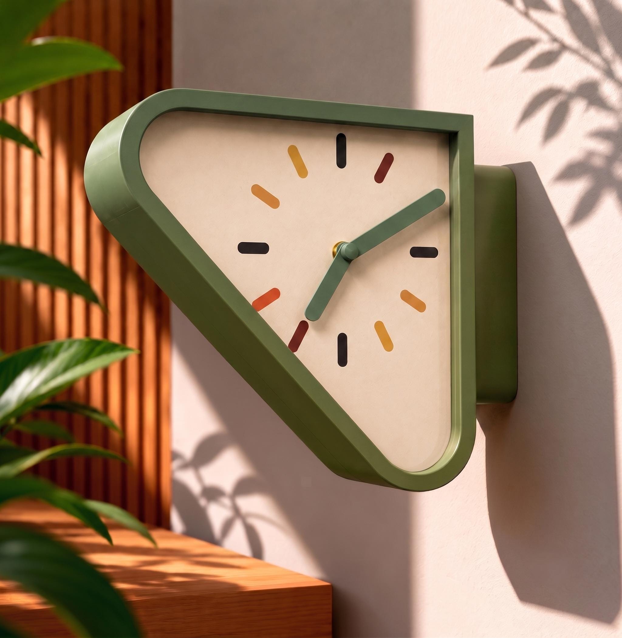 Retro Triangle Clock - Etsy