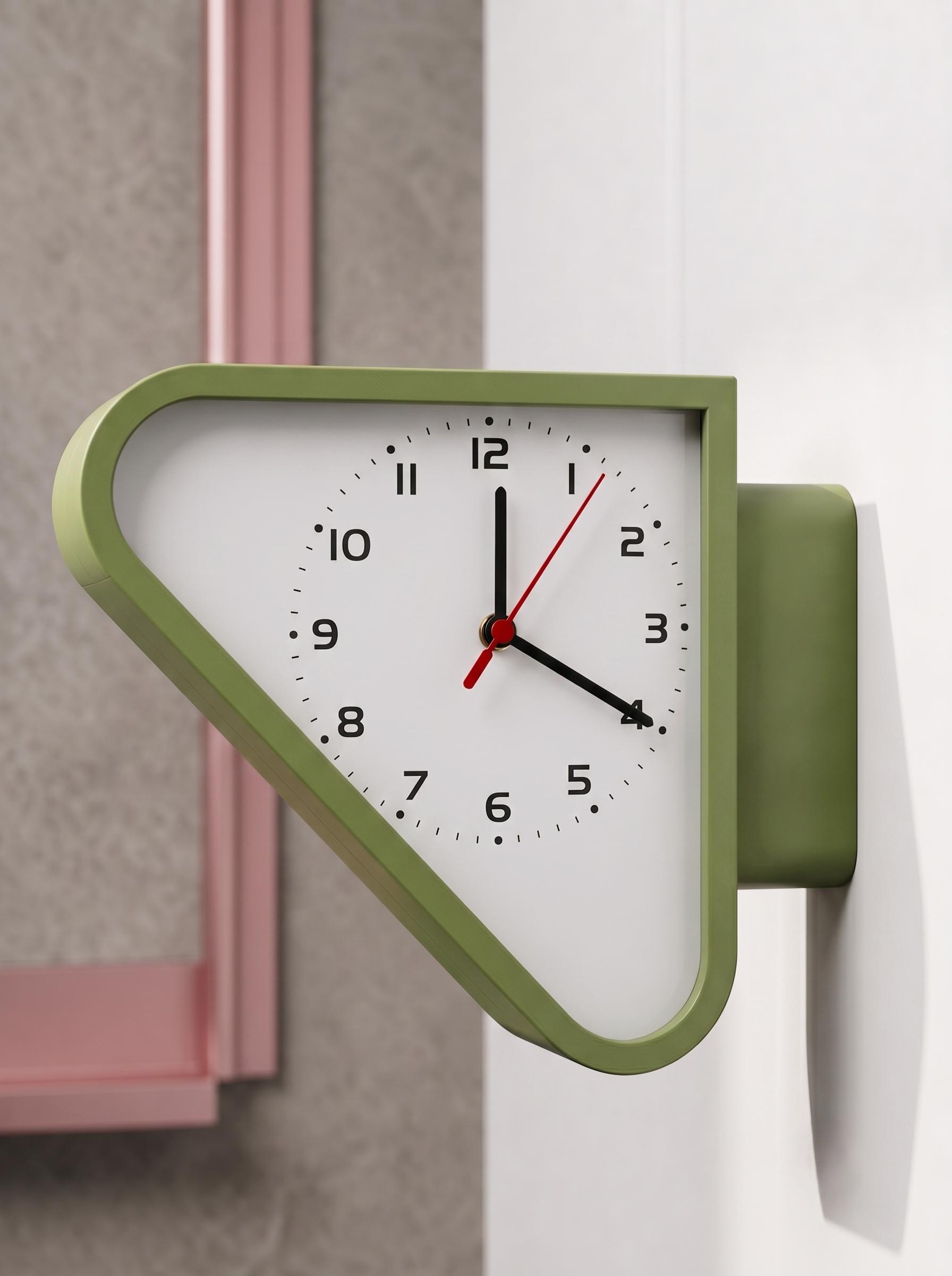 Double Sided Station Clock | Mid Century Modern Olive Green Wall