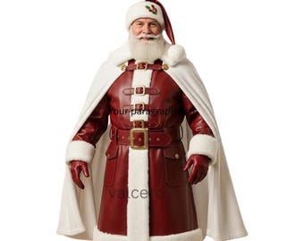 Classic Santa Leather Coat Handmade -  Santa Costume