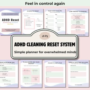ADHD Planner Printable | ADHD Reset System | Simple Planner for Overwhelm | Low Energy Planner | Executive Function PDF