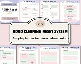 ADHD-planner afdrukbaar | ADHD-resetsysteem | Eenvoudige planner voor overweldiging | Energiezuinige planner | Uitvoerende functie pdf