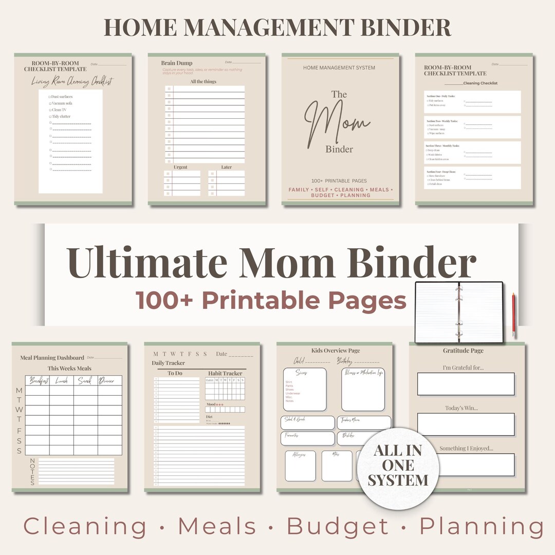 Ultimate Mom Binder Printable | Home Management Binder | Household ...